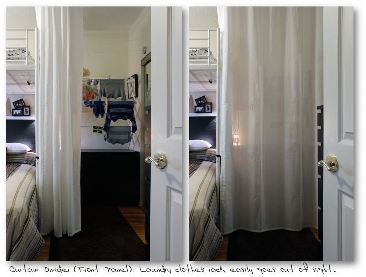 Small Bedroom: Curtain Divider to Entrance