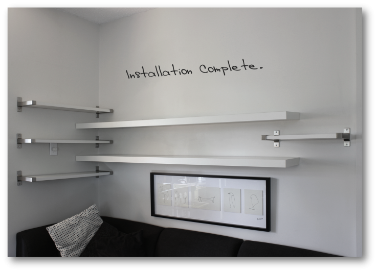 Installation Complete, Corner Shelving Solution