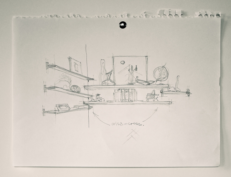 Perspective View, Corner Shelving Solution