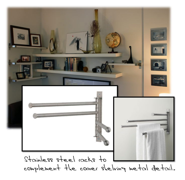 GRUNDTAL Stainless Steel Towel Rack, Wall-Mounted Accessories Rack