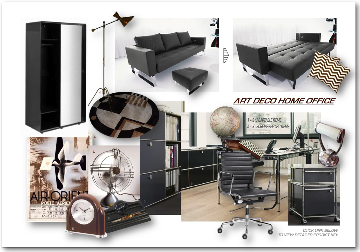 Adaptable Home Office, Art Deco Style
