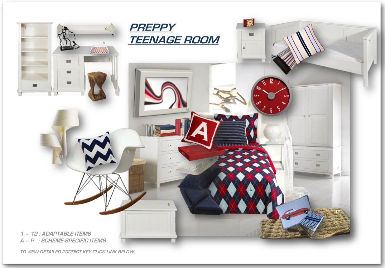 Adaptable Bedroom, Preppy Teenage Room