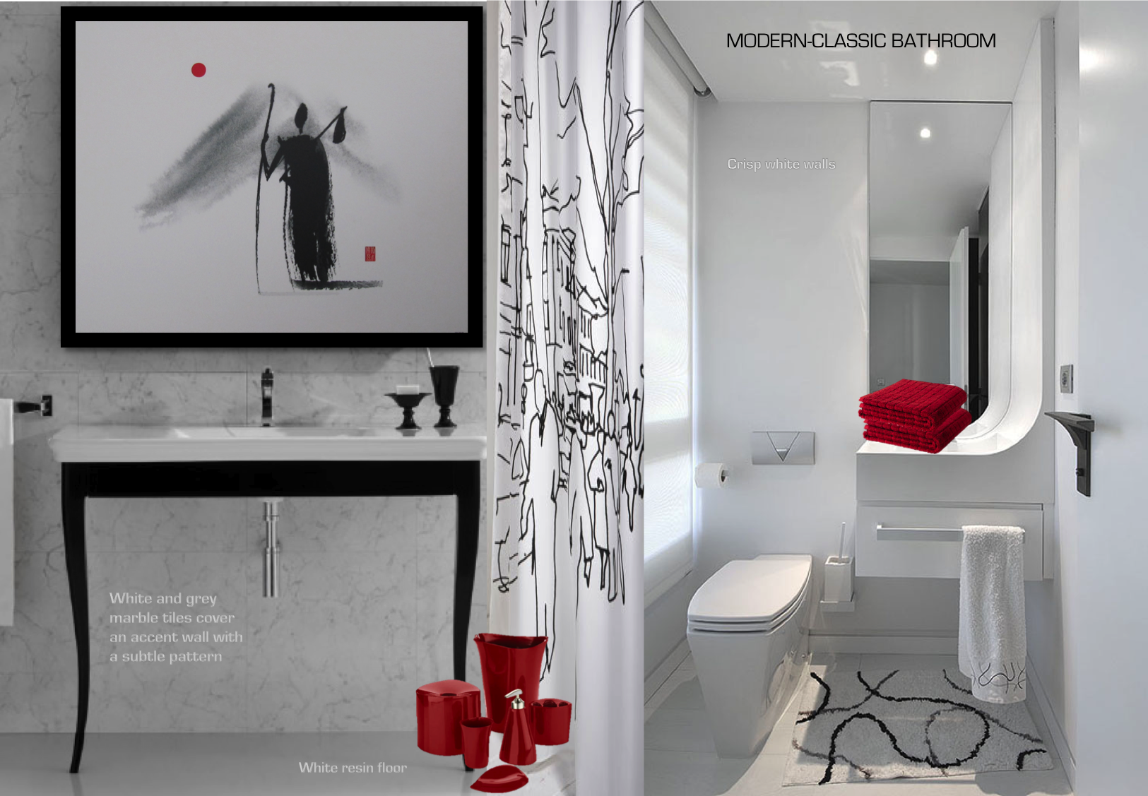 Bathroom Designed around a Piece of Artwork