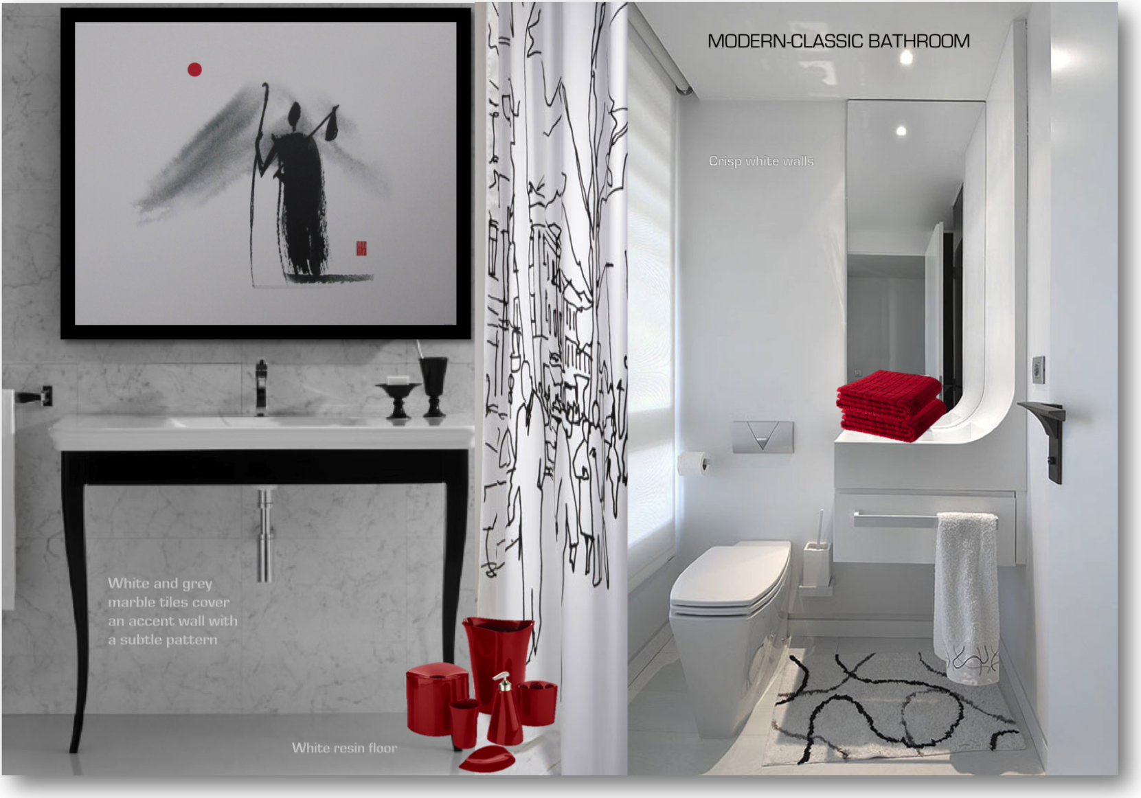 Bathroom Space Designed Around a Piece of Art